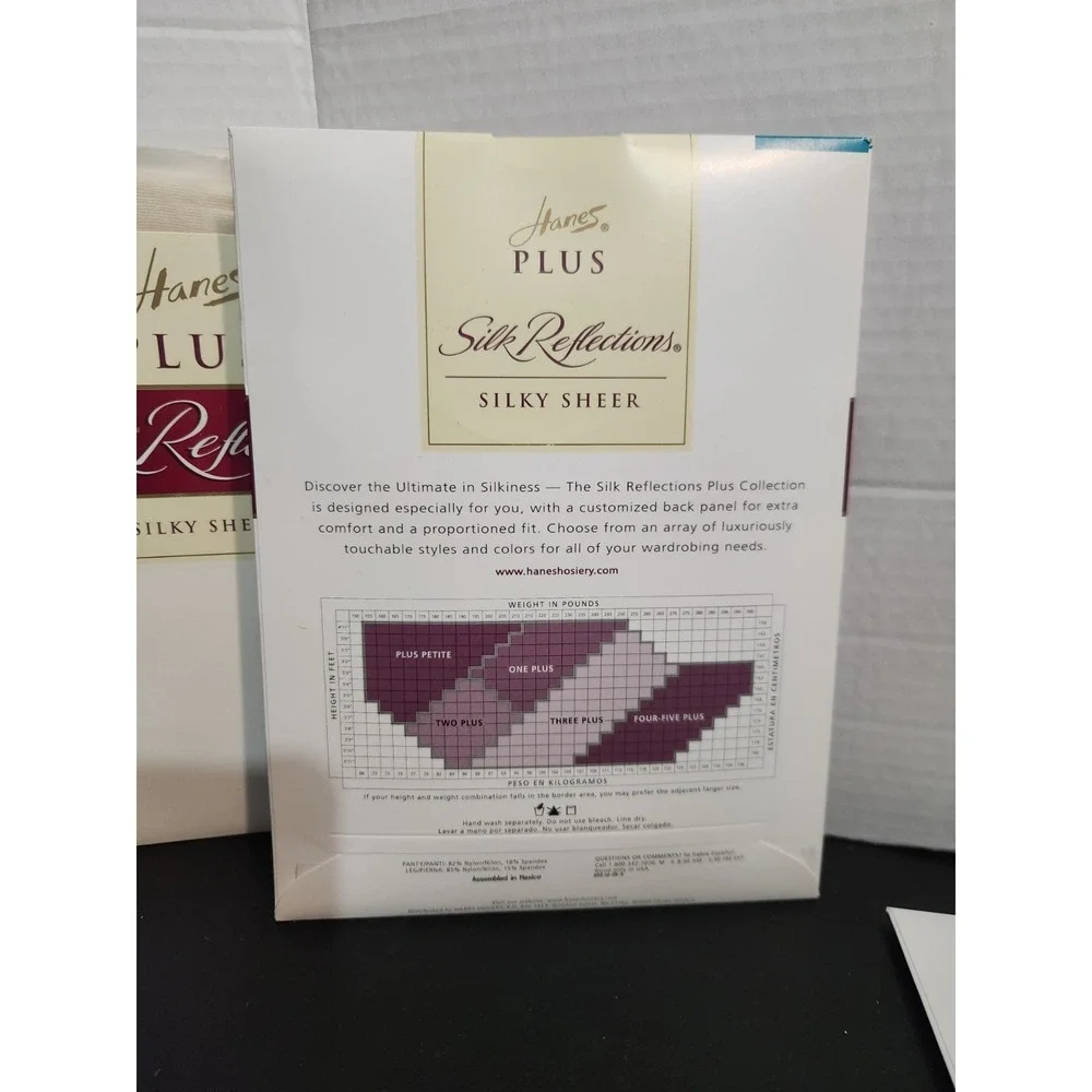 3 Pr Hanes One Plus Silk Reflections Silky Control Pantyhose Natural Black Pearl